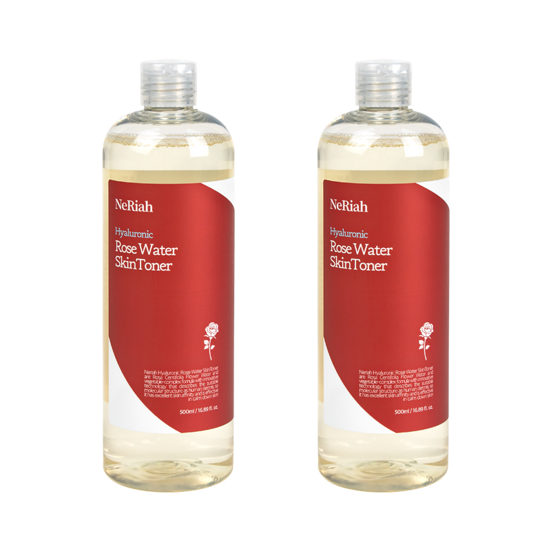 네리아 히알루론산 장미수 로즈 스킨토너 500ml 1+1 진정 약산성 수분 로즈워터 대용량토너 93% 장미꽃수