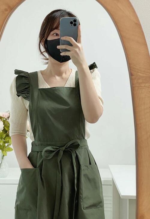 어깨프릴 롱 방수앞치마 6컬러