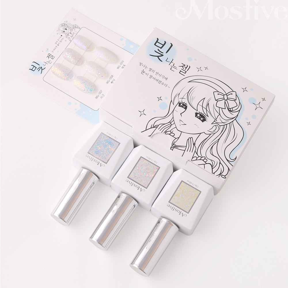 모스티브 글리터 젤 폴리시 12ml MG-058 빤닥