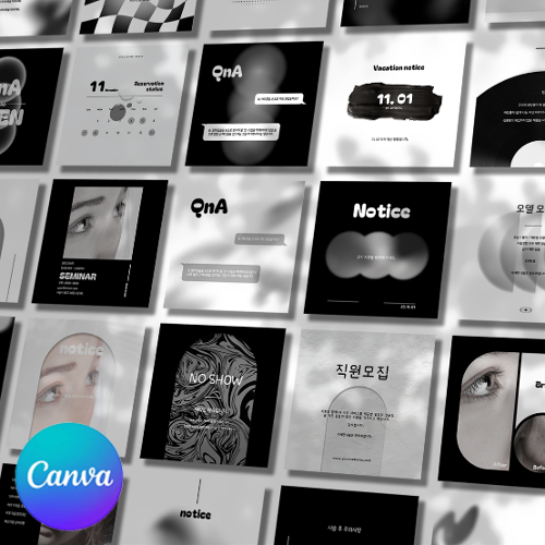 [캔바] 인스타그램 피드set 100장 - 블랙무드