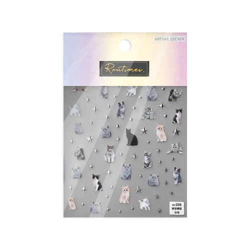 Y2K 키치 고양이 별 네일 스티커