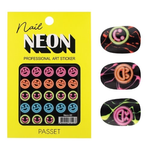 파셋 네일스티커 네온아트 Neon-03 스마일