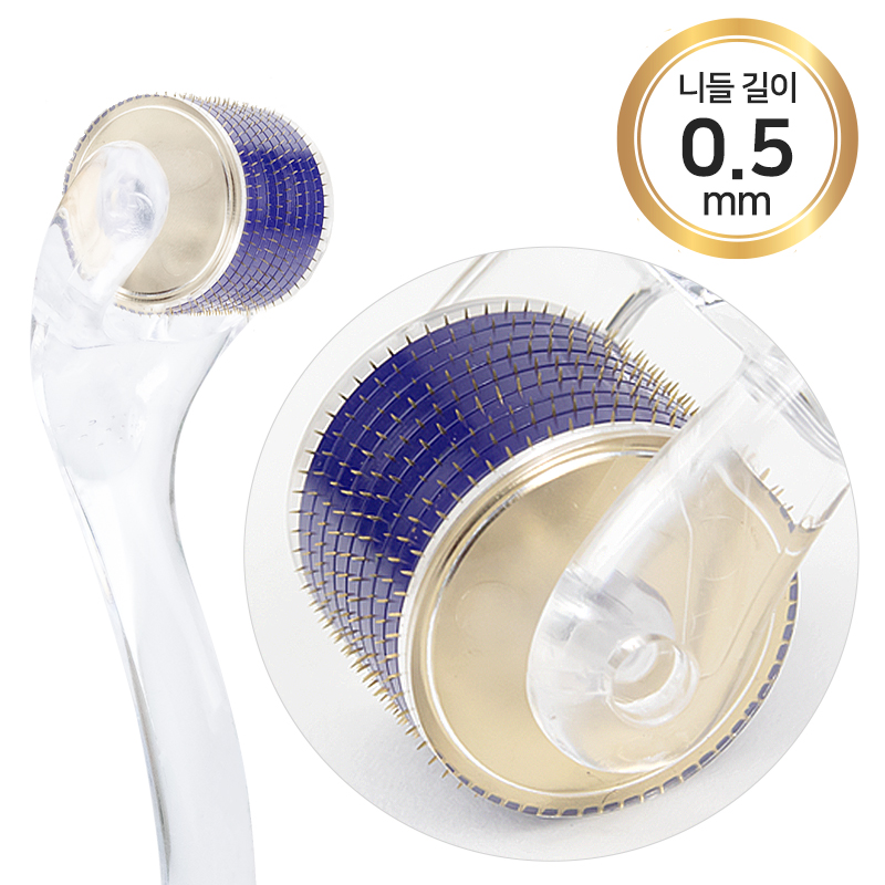 네리아 페이스 마사지  0 5mm 티타늄 니들 스탬프 홈케어 얼굴 미세침 마이크로니들