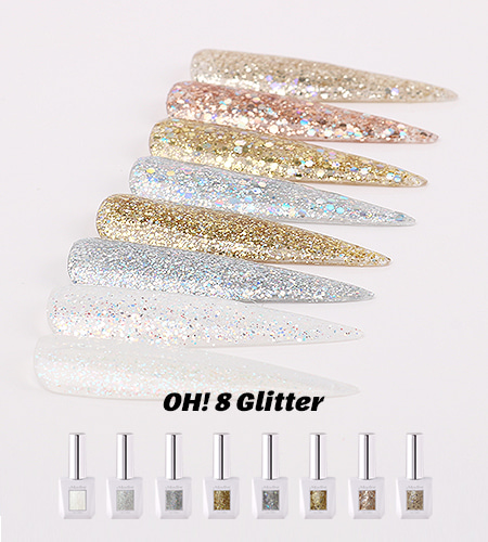 모스티브 글리터 젤 폴리시 12ml OH8 글리터 8종 패키지
