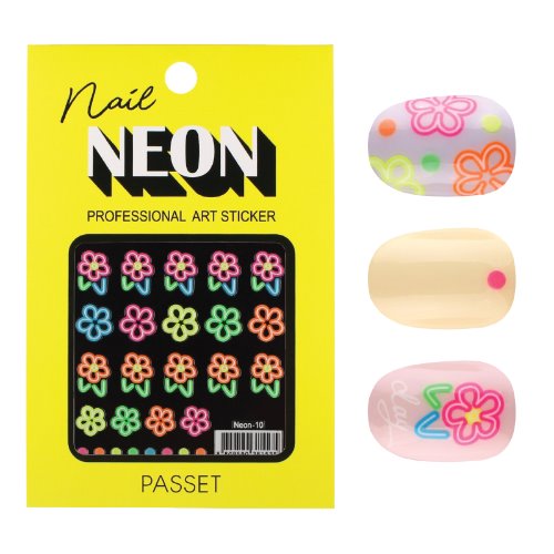 파셋 네일스티커 네온아트 Neon-10 꽃,플라워