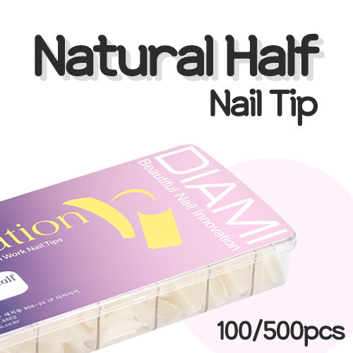 다이아미 인조네일 연장 내추럴 하프 네일 팁 100PCS