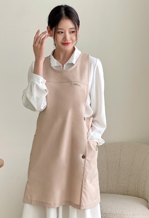 소담폴리 올베이지  원피스형 앞치마 [ 착용감이 편안하고 구김이 적어요 ]
