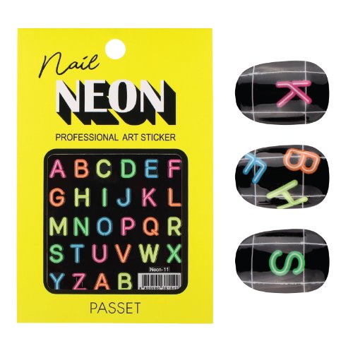 파셋 네일스티커 네온아트 Neon-11 알파벳,이니셜