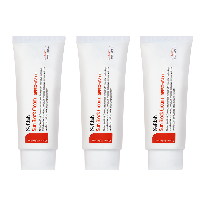 네리아 수분 선크림 100ml SPF50 + 3개묶음 선케어 선블록 자외선 차단 기능성 데일리 프로텍터
