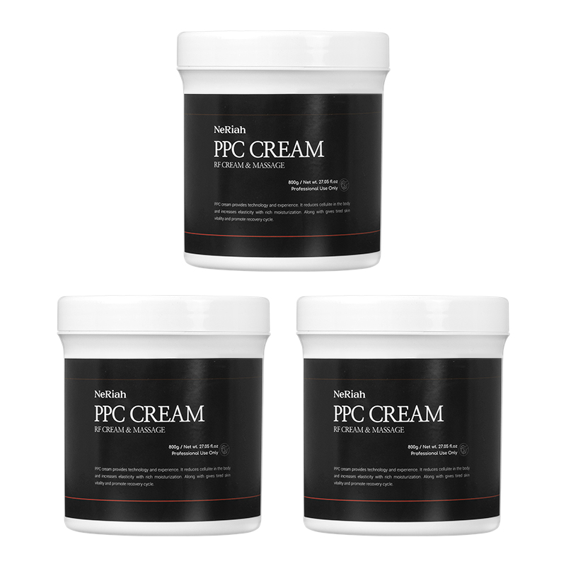 네리아 셀룰라이트 PPC 크림 800g 3개묶음 고주파 발열 뱃살 버닝 마사지젤 바디 슬리밍 고주파크림 마사지