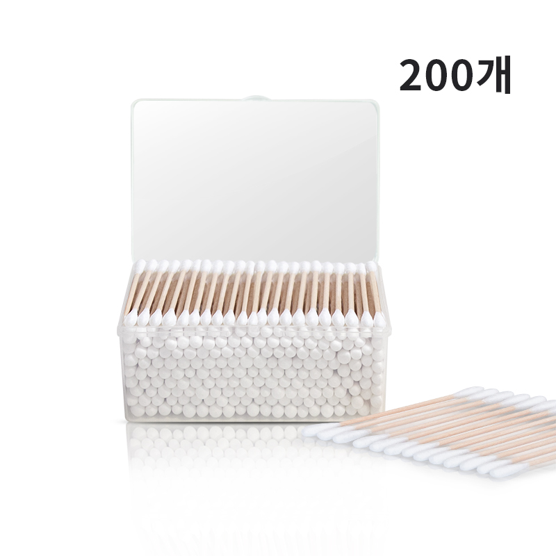 순면 고급 크린면봉 200개 천연솜 코튼 고급 위생