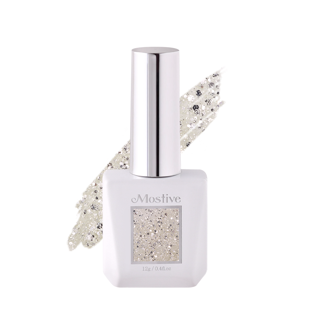 모스티브 글리터 젤 폴리시 12ml MG-003 화이트실버