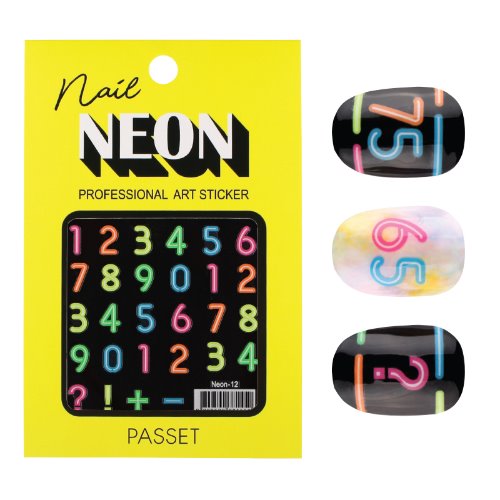 파셋 네일스티커 네온아트 Neon-12 숫자
