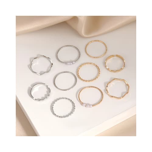 데일리 레이어드 반지 세트 [2color]