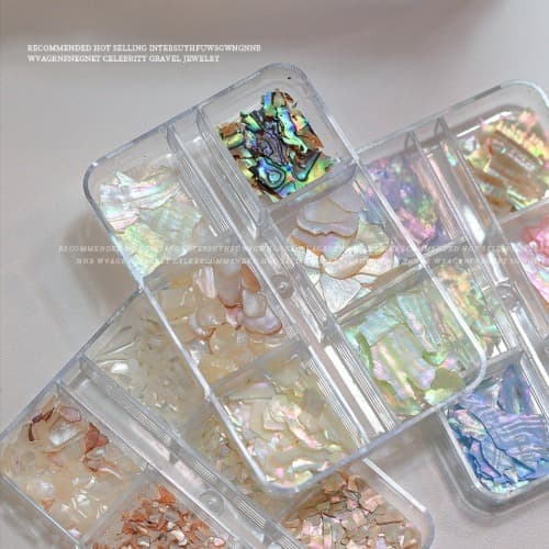 조개 펄 자개 네일 글리터 판자개 실속형 6종 세트