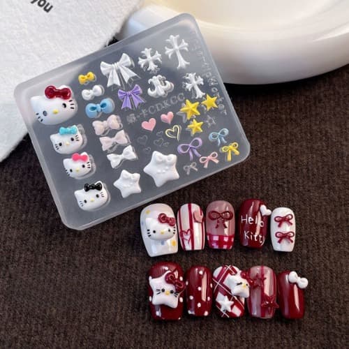 키티 네일 몰드 리본 십자가 파츠 만들기 재료