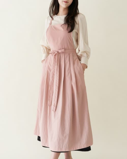 블루밍 플리츠 앞치마 [핑크]