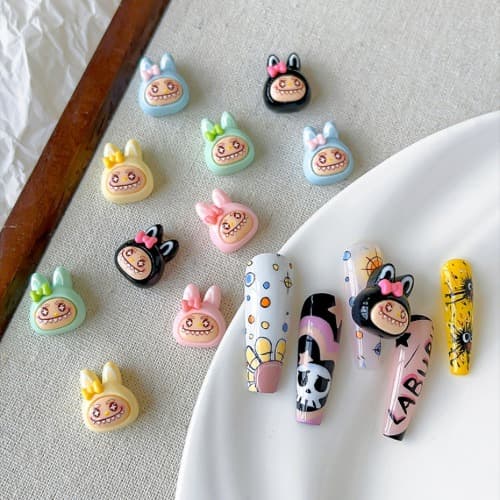 라부부 얼굴 캐릭터 네일파츠 10개입 6종